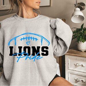 Vintage Detroit Lions Football Sweatshirt Retro Style NFL Lions Fan Crewneck 79